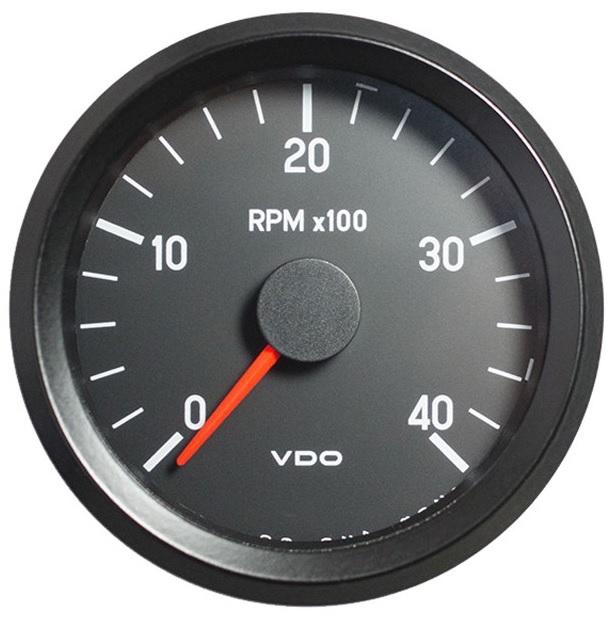benzina 12 V profondità di montaggio circa 50 mm Contagiri da 80 mm 0 – 10000 giri//min VDO 1013086 colore lancetta rossa per motori a benzina con set di pezzi di lampadine