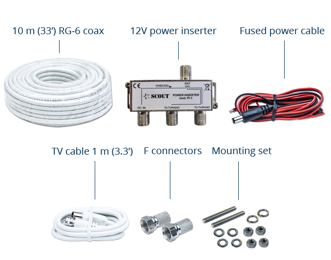 SCOUT® Wave antenna TV omnidirezionale Ø11cm (4″) L'altraranda